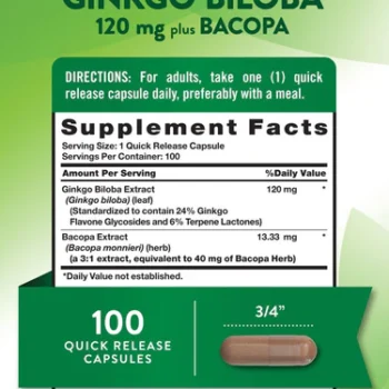 Ginkgo Biloba Extract 120 mg with Bacopa - Image 5