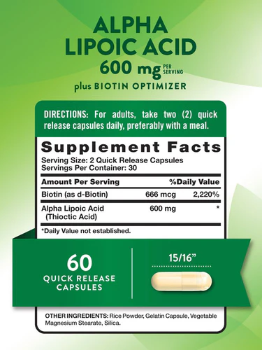 Alpha Lipoic Acid 600mg with Biotin - Image 4