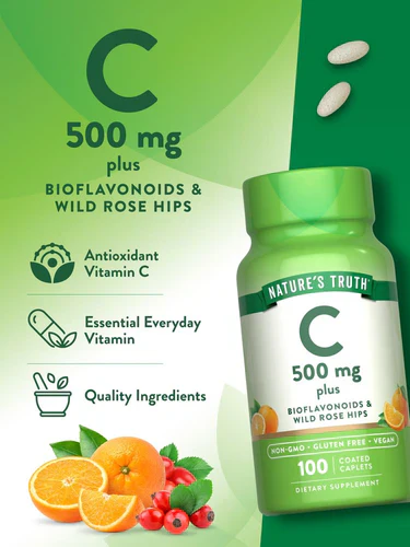 Vitamin C 500mg with Bioflavonoids, Rose Hips - Image 5
