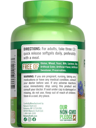 Flaxseed Oil 3000 mg with 1500 mg of Omega 3 - Image 2